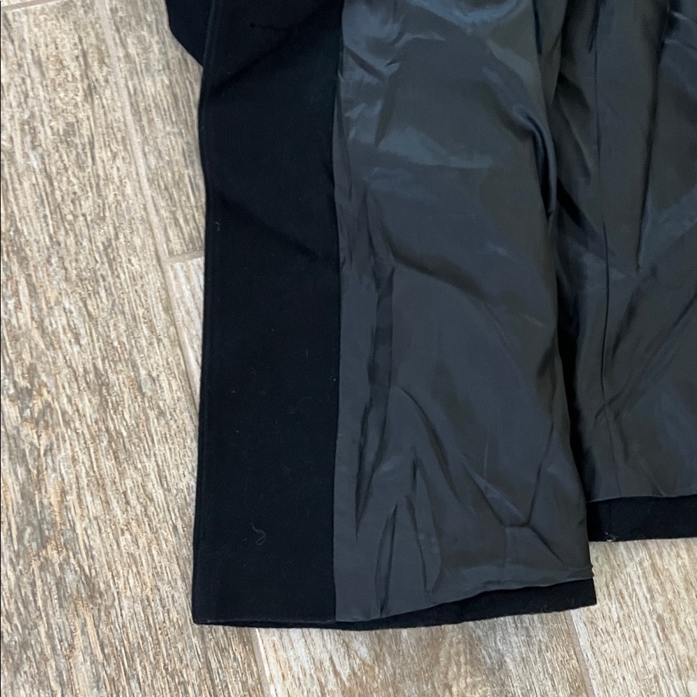 Tahari Black Pea Coat with Faux Fur Collar Sz 10 - NEW - Picture 7 of 8